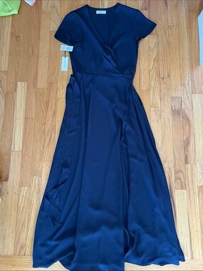 BNWT! Aritzia Babaton Wrap maxi dress dark blue navy XS